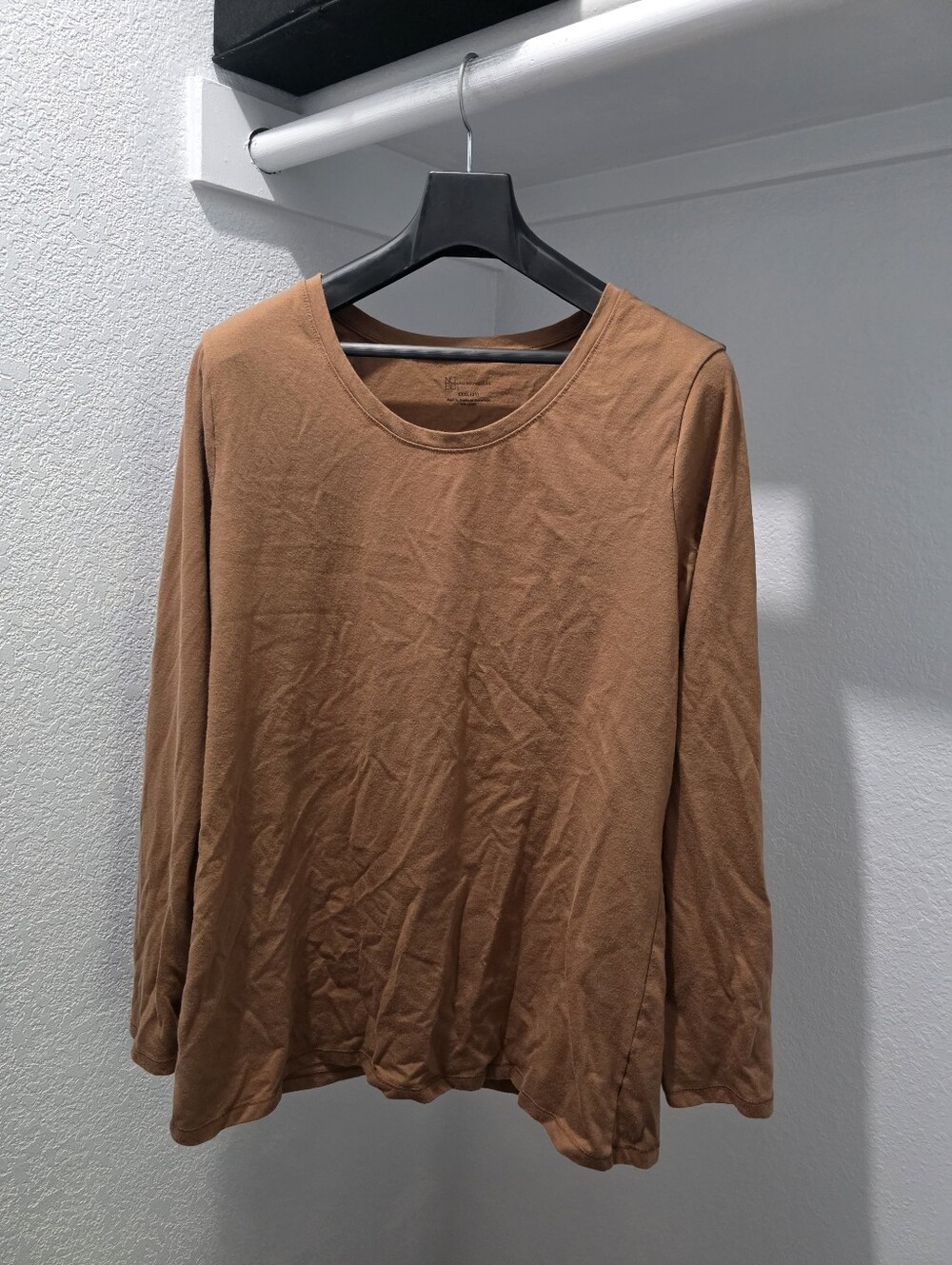 Women's XXXL Brown Long Sleeve Shirt